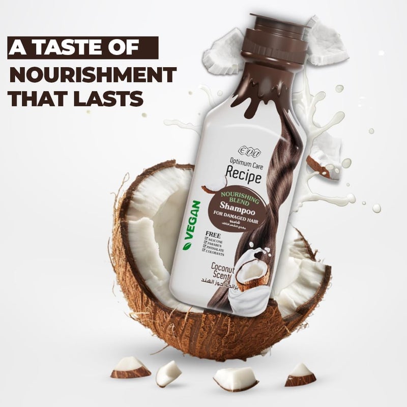 Eva Optimum Care Recipe Nourishing Blend Shampoo Coconut Scent 350 Ml - Image 4